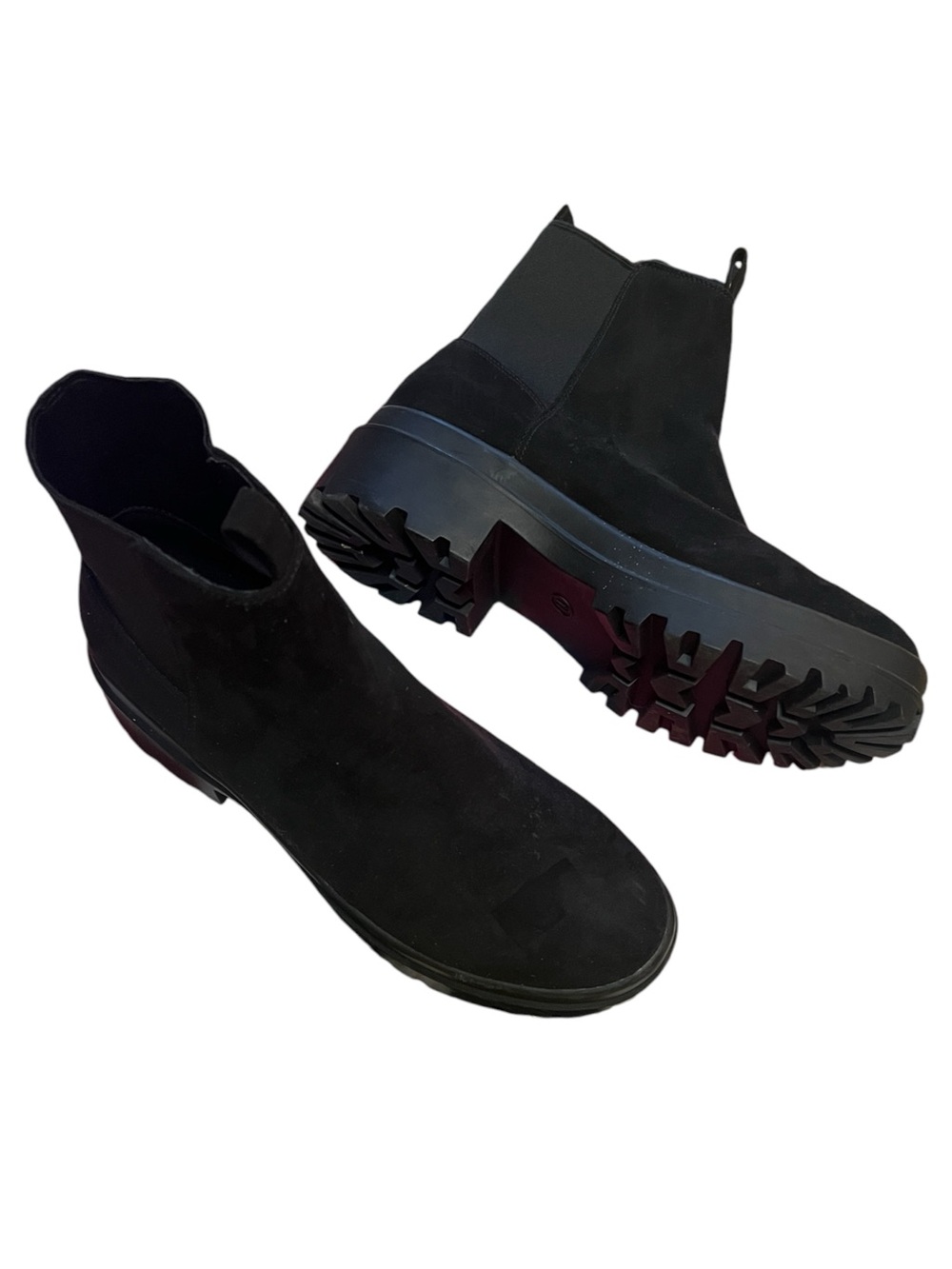 Universal Thread Black Suede Chelsea Lug Booties 11